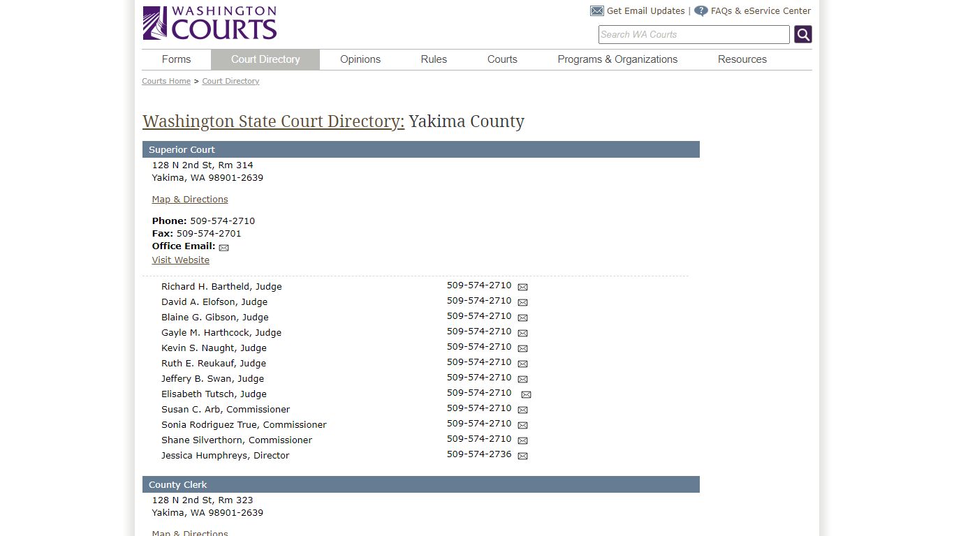 Washington State Courts - Court Directory